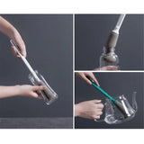 2 pack Long Handle Cleaning Sponge Cup Brush Multifunctional Household Cleaning Brush - Suitable for Cups, Bottles, Glassware（white）