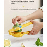 Dual-action Citrus Press, Citrus Juice Press Squeezer for Lemons and Limes with Seed Catcher and Pour Spout, Yellow In Australia - Darrahopens