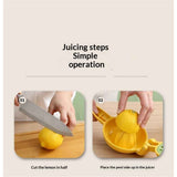Dual-action Citrus Press, Citrus Juice Press Squeezer for Lemons and Limes with Seed Catcher and Pour Spout, Yellow In Australia - Darrahopens