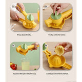 Dual-action Citrus Press, Citrus Juice Press Squeezer for Lemons and Limes with Seed Catcher and Pour Spout, Yellow In Australia - Darrahopens