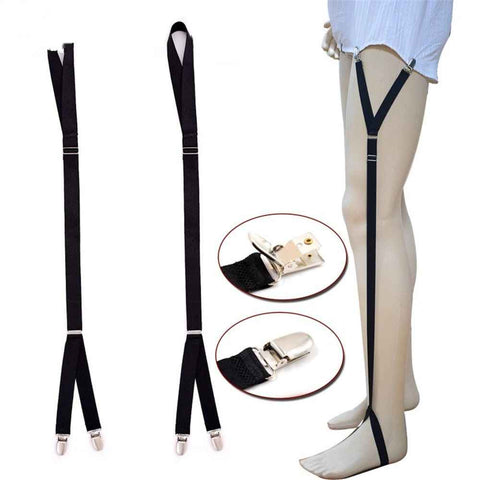 Unisex Adjustable Shirt Garters - Stirrup Shirt Stays - Keeps Shirts Tucked in All Day - Easy-to-Wear Garter Straps with Foot Loop - Black In Australia - Darrahopens