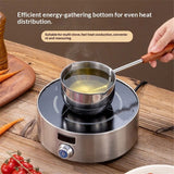 Chocolate melting pot, small pan, sauce pan,stainless steel with pouring port and wooden handle, used for melting chocolate and heating milk,butter warmer