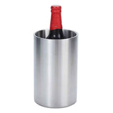 Stainless Steel Double Wall Wine Cooler - Insulated Tabletop Wine Chiller for White Wine & Champagne, Fits Most Standard Sized Bottles（1.6L）