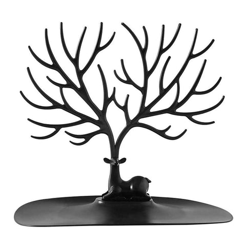 2 pack Little Deer Earrings Necklace Pendant Bracelet Jewelry Display Stand Tray Tree Storage Racks Organizer Holder, Black（Only jewelry rack） In Australia - Darrahopens