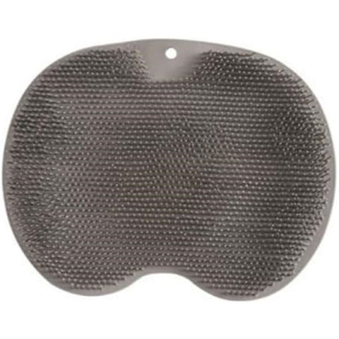 Shower Foot Scrubber Mat with Non-Slip Suction Cups, Non Slip Bathtub and Shower Mat with Suction Cups and Drain Holes, Foot Back Cleaning Pad Back Washer Exfoliating Bath Wash Pad (Grey)