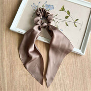 6 PCS Hair Scarf Scruncheis for Women Knotted Bow Hair Ties Elastic Bands Satin Hair Ribbon Scrunchy Ponytail Holder for Women and Girls（six different colors） In Australia - Darrahopens