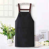 2 pack Solid Color Kitchen Apron with Pockets,Unisex Long Sleeves Waterproof Apron for Cooking Baking Cleaning Work In Australia - Darrahopens