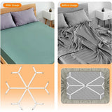 2 pack Sheet Fasteners, Adjustable Elastic Bed Sheet Holder Straps for Full,Queen,King Twin Bed,6 Way Cross Sheet Clips Suspenders Band,Fitted Round and Square Mattresses