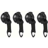 4 PCS Suction Cups Heavy Duty with Hooks,Outdoor Strong Suction Cup Wall Anchor for Camping Tarp Accessory,Car Side Awning,RV Boat Window Glass Camping Trap