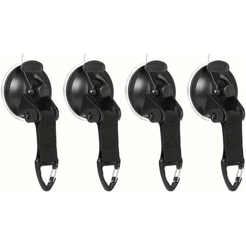 4 PCS Suction Cups Heavy Duty with Hooks,Outdoor Strong Suction Cup Wall Anchor for Camping Tarp Accessory,Car Side Awning,RV Boat Window Glass Camping Trap