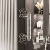 Waterproof Suction Cup Handle, Suction Cup Door Handle for Bathroom and Kitchen Cabinet Drawer (Transparet Sliver)