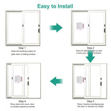 Sliding Door Lock, 4 Pack Child Safety Sliding Glass Door Lock for Sliding Glass Doors, Sliding Windows, Sliding Closet, etc. Easy to Installation Provides More Security for Your Baby and Pets