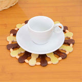 Set of 3 Small Handmade Wooden for Hot Dishes - 6.29in- Coasters and Hot Pads - Great Kitchen Gift Idea（rotundity）