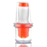 2 Pack Silicone Pressing Oil Bottle Brush with Lid Baking Sauce Bottle Salad Dressing Bottle Barbecue Sauce Brush Oil Pot Home Kitchen Oil Brush Tool (Orange)