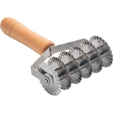Stainless Steel Dough Lattice Roller Cutter with Wood Handle Noodle Pasta Cutter Wheel Lattice Pastry Tool for Dough Spaghetti Cookie Pie Pizza Bread Crust Roller