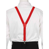 2 pack Women's Suspenders Clips Adjustable Elastic Band Y Shaped Suspender, Suspender with 3 Strong Clips Adjustable Braces (red)