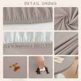 Round Fitted PU Tablecloth with High Elastic Edge 35 Inch Dia Waterproof Oil Proof Table Cloth Anti-Scald Stain-Resistant Wipeable Table Cover for Indoor Outdoor Picnic (Grey,35" Dia，Only tablecloth)