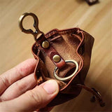 Simple Retro Storage Bag New Leather Drawstring Coin Purse Small Purses Wallets for Women Man Leather Coin Pouch Change Purse Mini Coin Purse Keychain Wallet Mens Coin Pouch (Brown)
