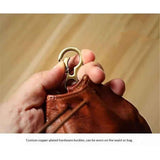 Simple Retro Storage Bag New Leather Drawstring Coin Purse Small Purses Wallets for Women Man Leather Coin Pouch Change Purse Mini Coin Purse Keychain Wallet Mens Coin Pouch (Brown)