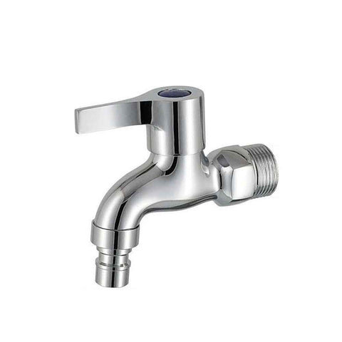 Alloy Outdoor Faucet, Interface Wall-Mounted Faucet, Used for Bathroom Mop Sink, Balcony and Garden（Silver）