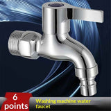 Alloy Outdoor Faucet, Interface Wall-Mounted Faucet, Used for Bathroom Mop Sink, Balcony and Garden（Silver）