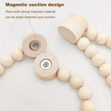 Handmade Magnetic Wooden Bead Curtain Tiebacks 2 PCS | Simple Elegant Magnetic Tassel Curtain Tie Backs | Accessories Wall Decoration | Drapery Tiebacks for Bedroom Window Treatment