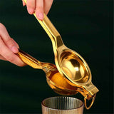 Stainless Steel Manual Squeezer Handheld Juicer Citrus Fruit Squeezer Manual Citrus Juicer Hand Press for Juicing Oranges, Pomegranate, Lemon (Gold)