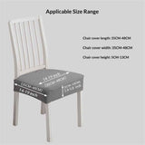 Waterproof Seat Covers for Dining Room Chairs Set of 4, Stretch Jacquard Removable Washable Chair Seat Slipcovers Protector, No Rear Covers, light gray（Only chair covers）