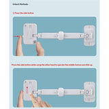 2 Pack Child Proof Window Restrictor, Adjustable Baby Safety Window Lock, Window Safety Locks for Toddlers & Pets, Easy to Install Suitable for Door, Washing Machine, Cat Door (White)