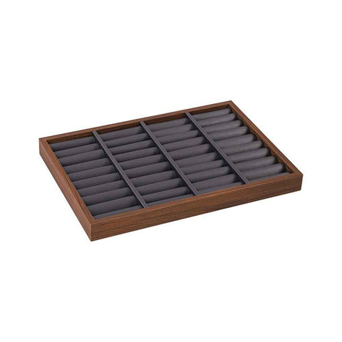 Solid Wood Jewelry Tray Ring Earring Display Showcase Jewelry Organizer,with Ring Holder Ring Box（Only display rack）