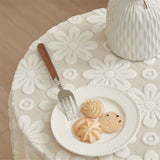 Lace Tablecloth Exquisite Embroidery Floral, Tablecloth with Wavy Openwork,Tablecloths for Wedding Decor,Afternoon Tea,Party（100*100cm）