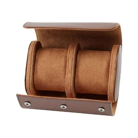 Watch Travel Case for Men & Women, 2 Slot Watch Roll , Portable Watch Roll Organizer with Removable Pillows, Exquisite Travel Watch Box for Birthday Festival Gift