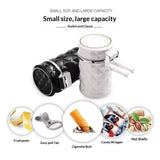 2 pack Auto Car Ashtray Portable with LED Light Ashtray Smokeless Smoking Stand Cylinder Cup Holder (Black and White)