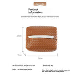 Aesthetic Rectangle Tissue Box Cover, High Flat Box Tissues Holder Rectangular, Woven Textured,Orange coffee color（Only tissue box）