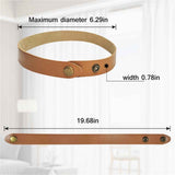 Set of 4 Leather Curtain Tiebacks, Modern Faux Leather Curtain Straps with Adjustable Buttons, No Drill Holdbacks for Bedroom, Living Room, Hotel, Office,light brown
