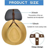 Cowboy Hat Holder for Your Vehicle, 2PCS Leather Cowboy Mounts for truck, Hat Rack for Pickup Truck Keep Your Hat Securely, brown