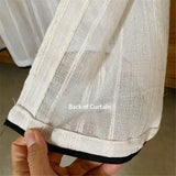 Kitchen Curtains for Small Window,Cafe Curtains 59 Inch Length,Striped Kitchen Pinch Pleat Curtain for Half Windows Semi Sheer Light