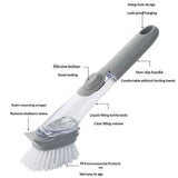 Soap Dispensing Dish Brush Storage Set, Kitchen Brush for Pot Pan Sink Cleaning, Pot Washing Sponge Lazy Cleaner Household