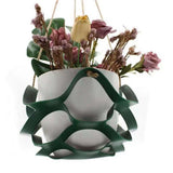 2 pack Hanging Planter Shelf, Gardening Accessories, Flower Pot Holder, PU Leather for Garden Outdoor Bedroom Indoor (Plant and Pot Not Included) (Large green)