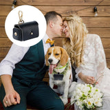 2 pack Black Dog Ring Bearer Pillow - Leather Wedding Ring Holder for Pet Collar - Engagement Proposal Gift（only boxs）