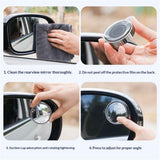 2 pairs Adjustable large Round Stick-on Convex Spot Mirror, big HD Glass Convex Rear View Mirror,Strong Adhesive Blind Spot Mirror for Car, Van, SUV and Trucks (5.5cm), Silver frame)