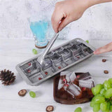 Stainless Steel Ice Cube Maker Tray,Lever Style Ice Cube Mold Quick To Making 18 Ice Cubes, Stainless Steel（silvery）