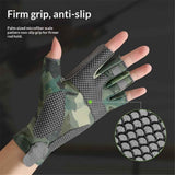 Fishing Gloves Gloves UV Protection Fingerless Gloves Men Women for Outdoor, Kayaking, Rowing, Paddling, Canoeing, Hunting（green）