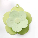 2 pack PVC Bathtub Drain Cover/Strainer - Dual Use Tub Stopper & Floor Drain Protector - Flower Shape Hair Catcher (Green)