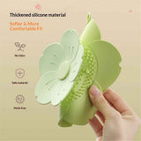 2 pack PVC Bathtub Drain Cover/Strainer - Dual Use Tub Stopper & Floor Drain Protector - Flower Shape Hair Catcher (Green)