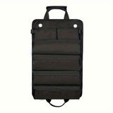 Roll Up Tool Bag, Portable Folding Tool Roll with Detachable Pouch, Heavy Duty Motorcycle Tool Storage Organizer, Gifts for Dad, Black（only bag）