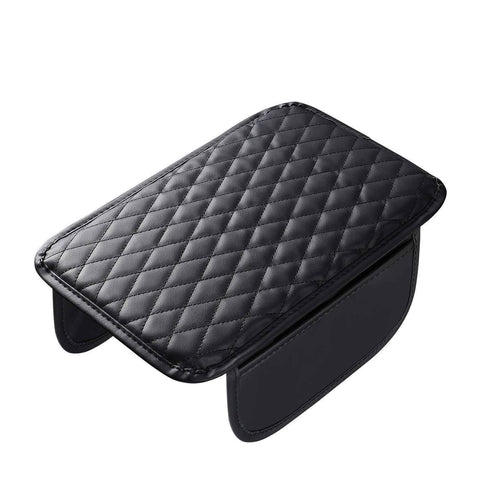 Comfortable Car Center Console Cushion Armrest Dog Cat Paws Protect Cover Non-Slip with 2 Storage Bags for Cars Interior Accessories (Black, Long Narrow)