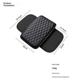 Comfortable Car Center Console Cushion Armrest Dog Cat Paws Protect Cover Non-Slip with 2 Storage Bags for Cars Interior Accessories (Black, Long Narrow)
