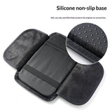 Comfortable Car Center Console Cushion Armrest Dog Cat Paws Protect Cover Non-Slip with 2 Storage Bags for Cars Interior Accessories (Black, Long Narrow)