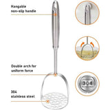 Potato Masher, Dual Arc for Easy, Labor-Saving Mashing, 304 Stainless Steel, Sturdy and Durable One-Piece Potato Press, Dishwasher Safe, for Potatoes and More